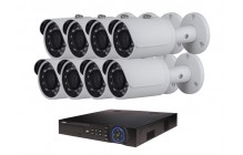 COMMERCIAL GRADE VISTA  IP SYSTEM INCLUDES 8 HD IP 3MP CAMERA  2.8MM LENS NIGHT VISION RANGE 120', HD-NVR WITH 3TB HARD DRIVE WITH POE & 08 CABLES
